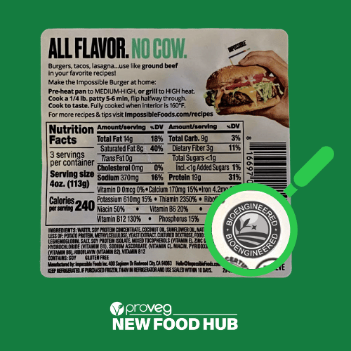 Impossible foods labelling